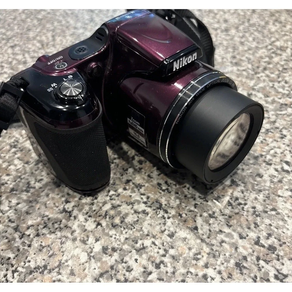 Nikon COOLPIX L820 16.0MP Digital Camera Tested Working Purple + Bag, A+